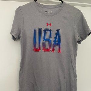 Under Armour USA T-Shirt Size Small - World Cup - Short Sleeve - Grey